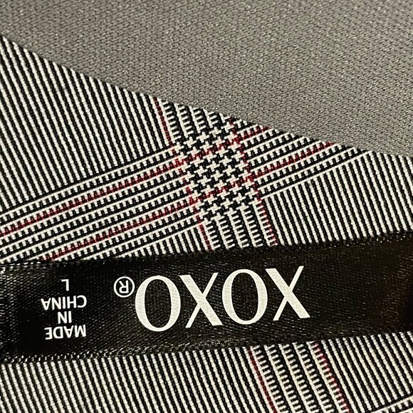 XOXO Grey Plaid Sleevless Dress NWT (L) - Picture 7 of 10